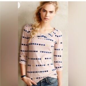 Anthropologie postmark creature comforts purple blue gold dot tee medium